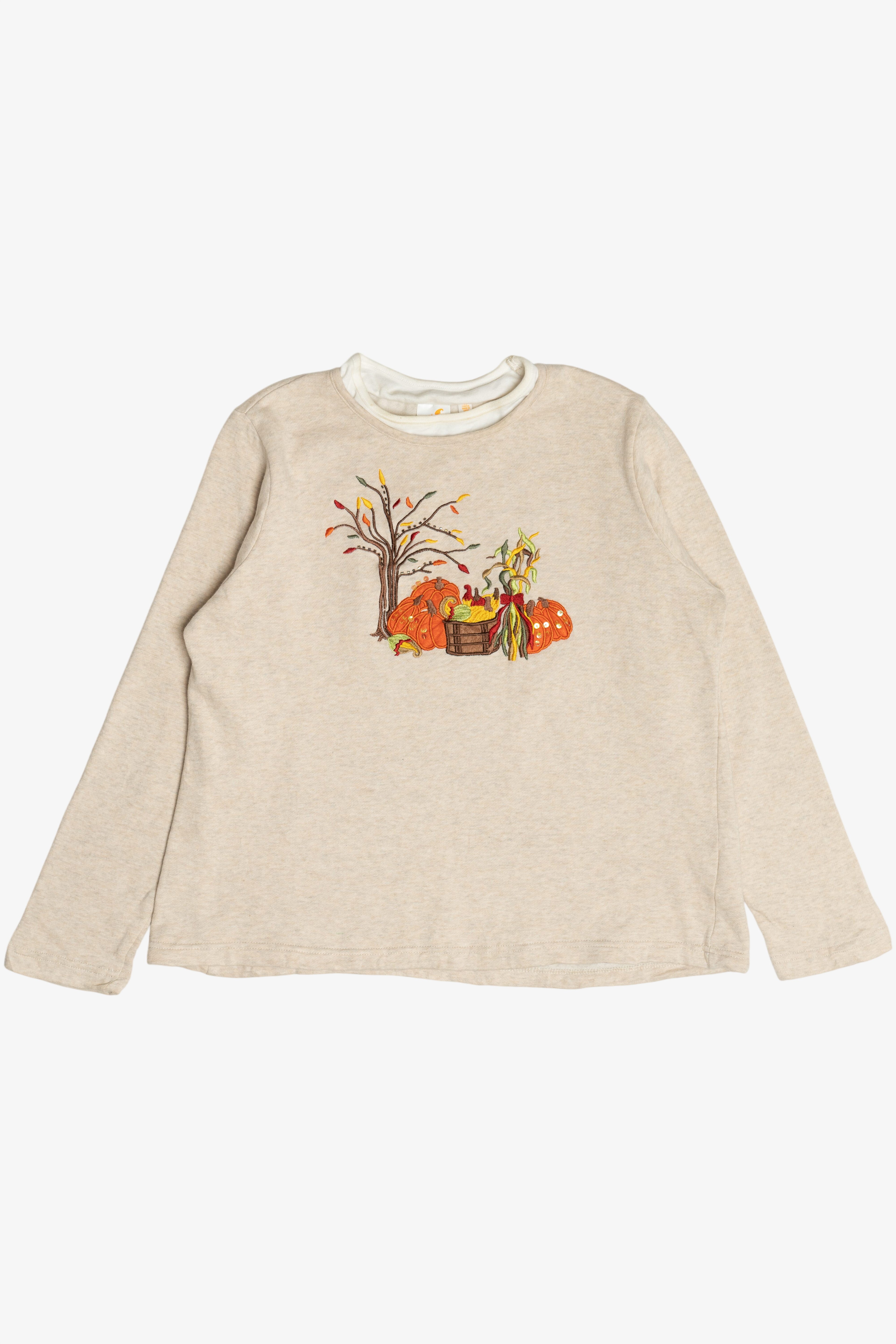 Vintage Embroidered Fall Harvest Halloween Sweatshirt (2000s)