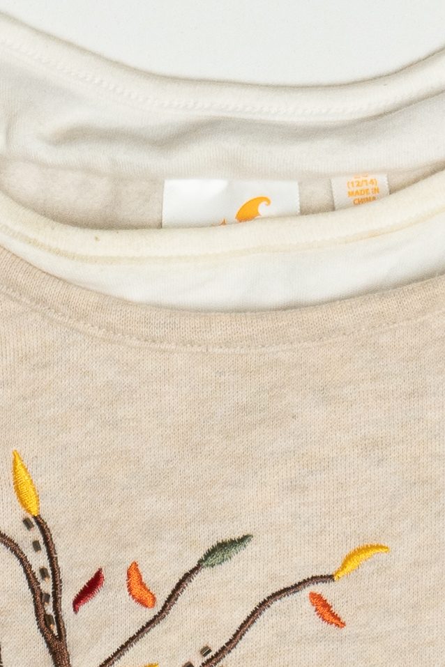 Vintage Embroidered Fall Harvest Halloween Sweatshirt (2000s)
