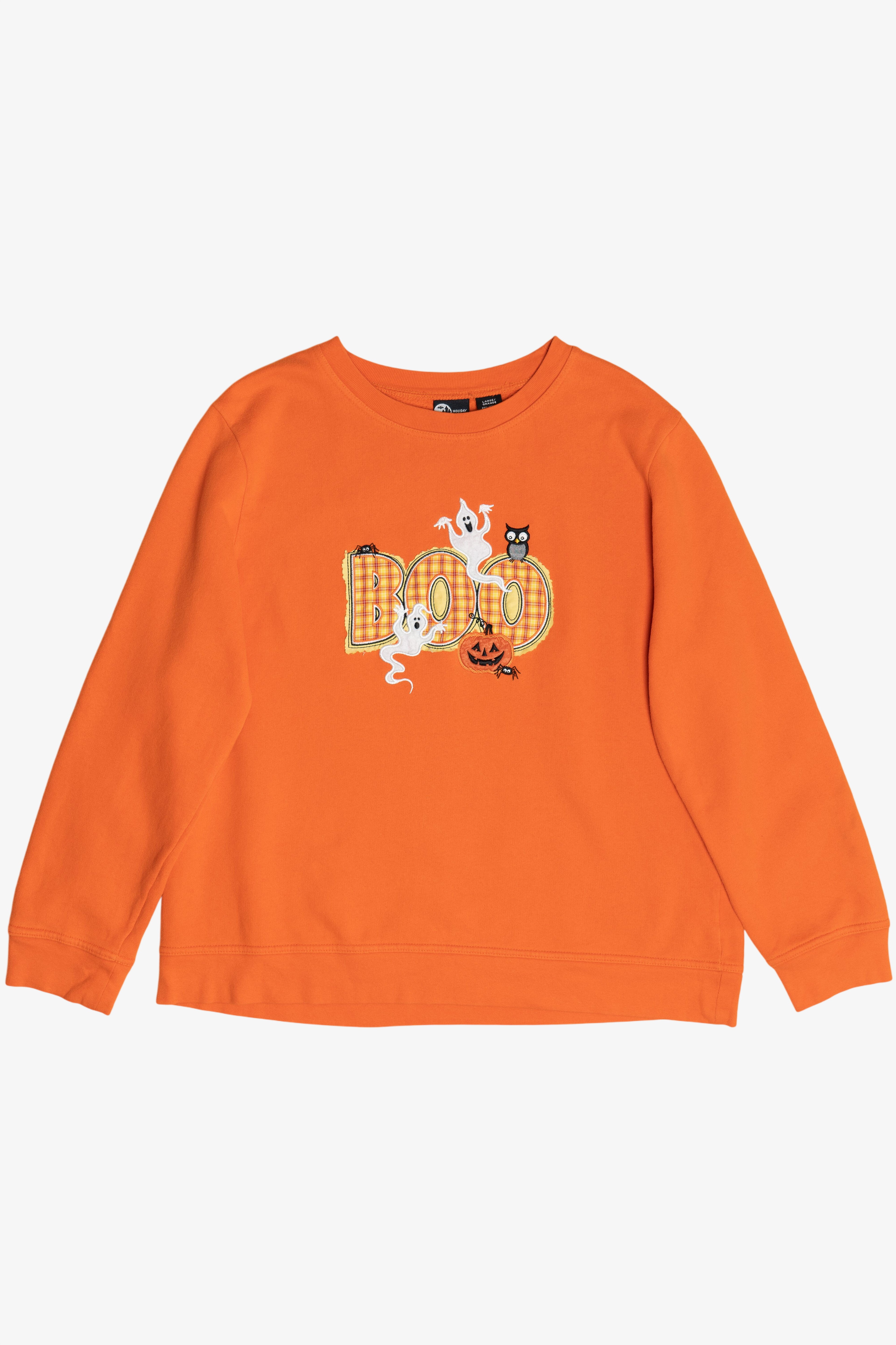 Vintage "Boo" Ghost Applique Halloween Sweatshirt (2000s)