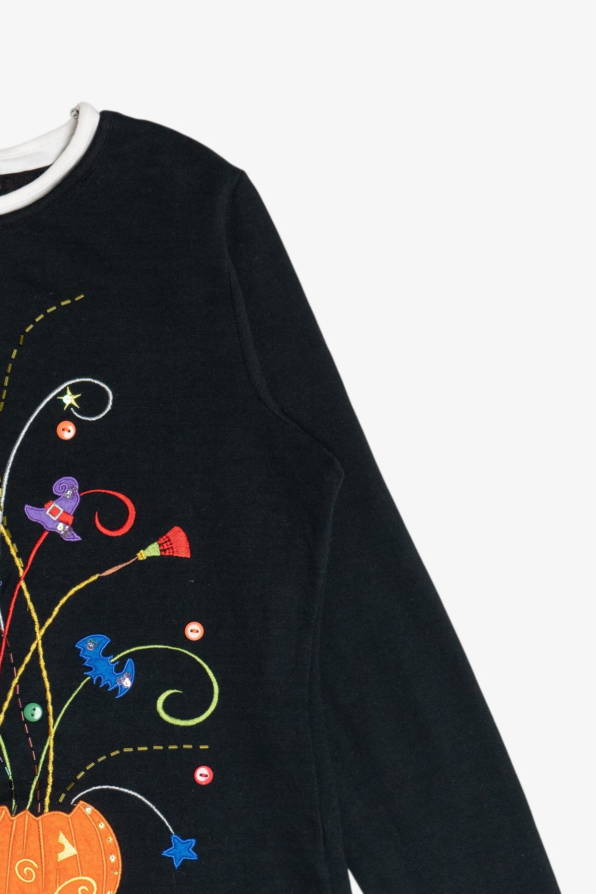 Vintage Exploding Halloween Pumpkin Embroidered Sweatshirt (2000s)