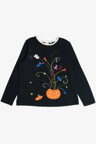 Vintage Exploding Halloween Pumpkin Embroidered Sweatshirt (2000s)