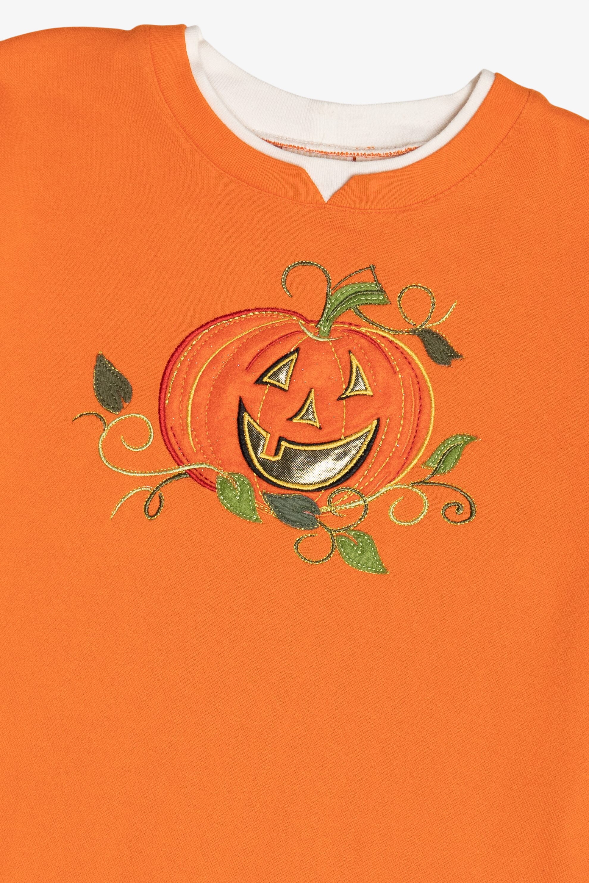 Vintage Halloween Pumpkin Embroidered Sweatshirt (1990s)