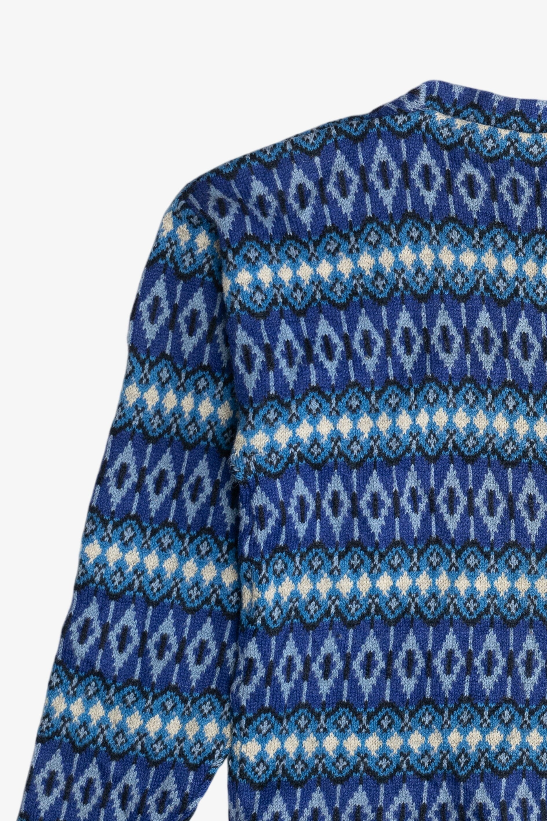 Vintage Square Neckline Fair Isle Sweater (1980s)