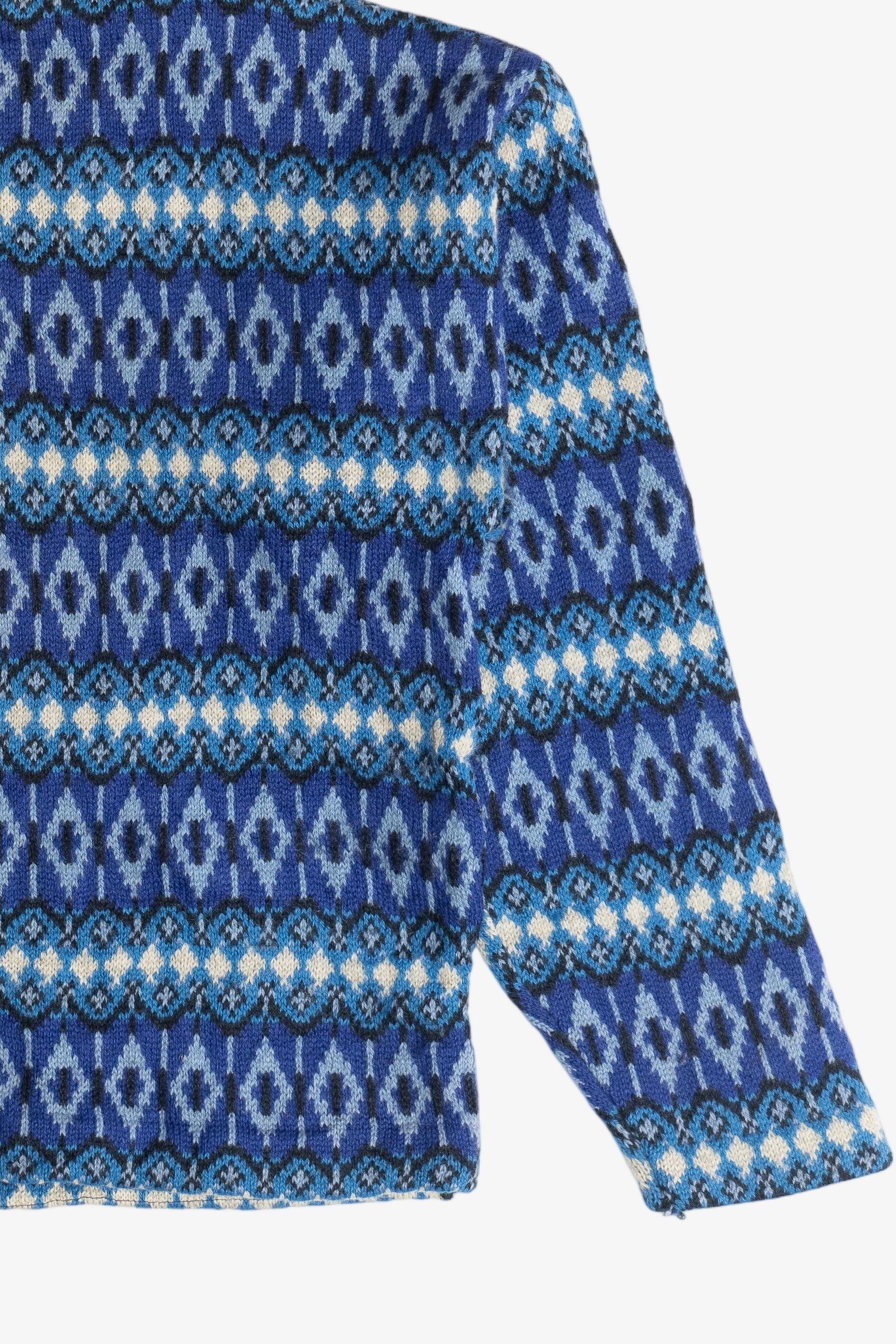Vintage Square Neckline Fair Isle Sweater (1980s)
