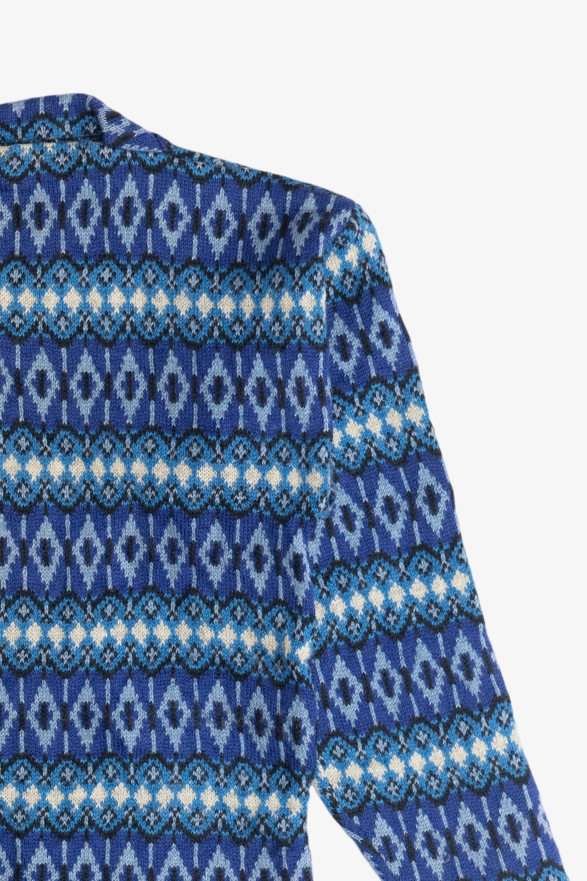 Vintage Square Neckline Fair Isle Sweater (1980s)