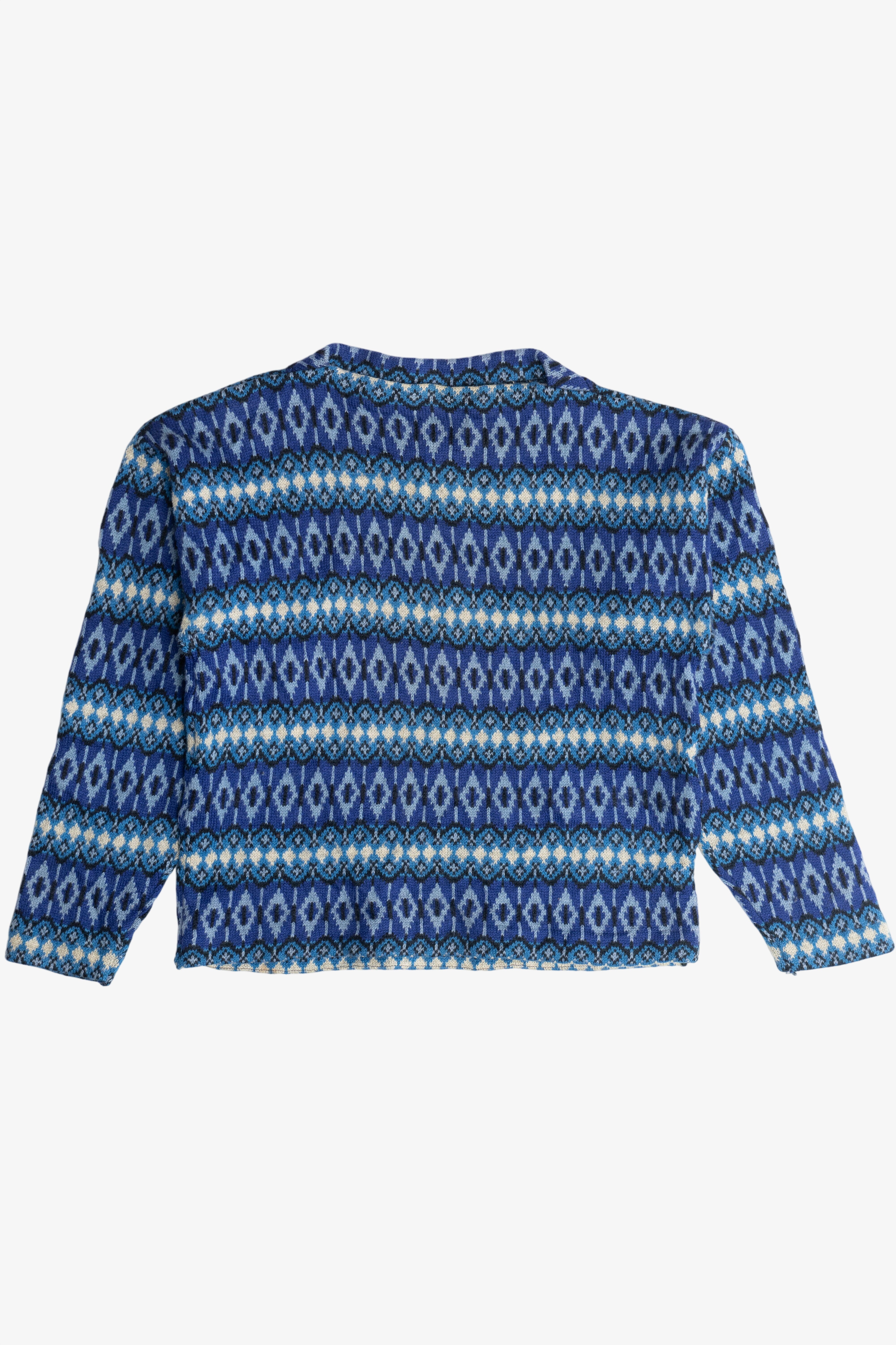 Vintage Square Neckline Fair Isle Sweater (1980s)