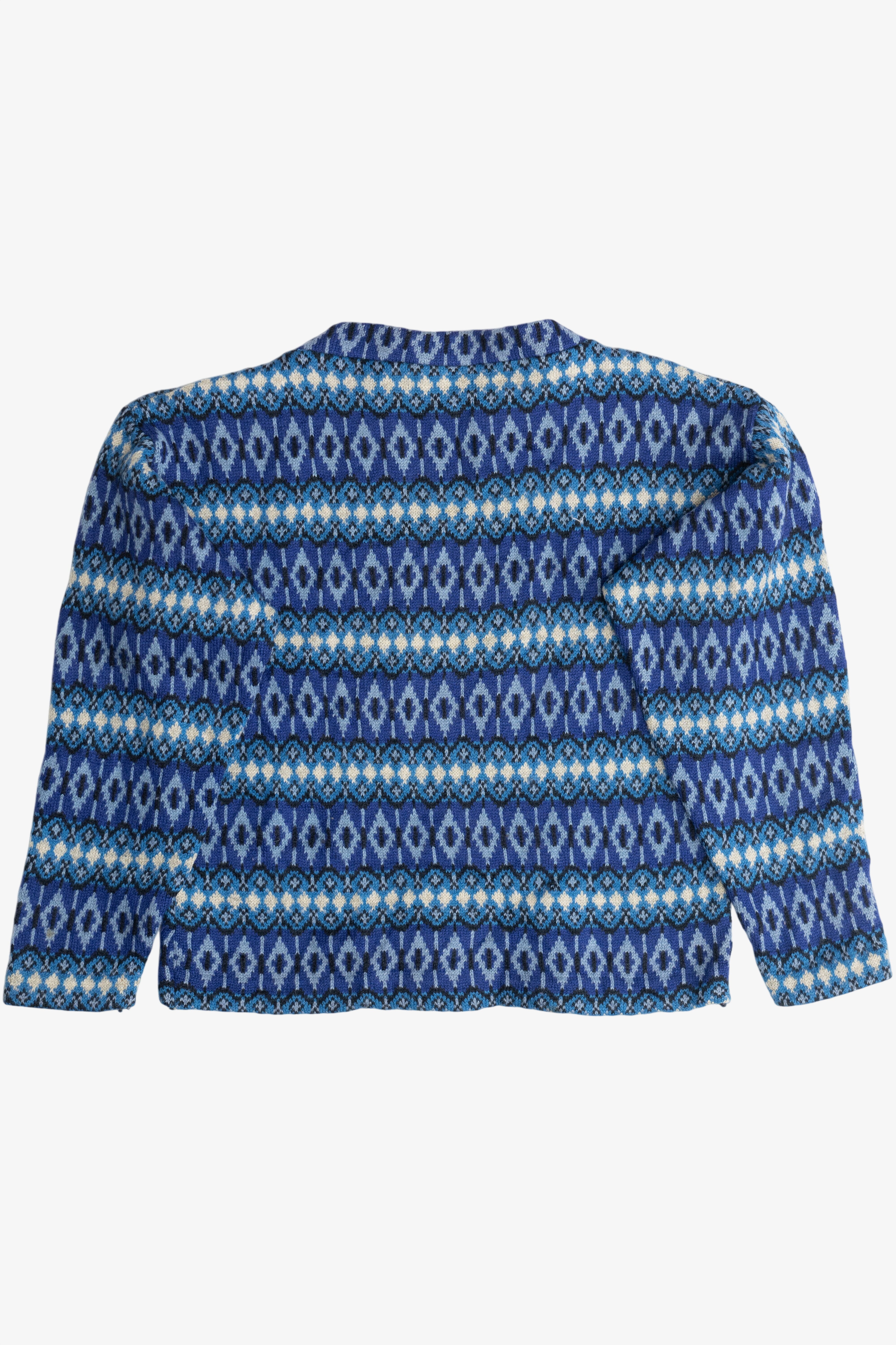 Vintage Square Neckline Fair Isle Sweater (1980s)