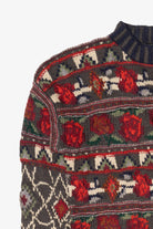 Vintage R.J. Honey Red Roses Floral Sweater (1990s)