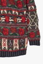 Vintage R.J. Honey Red Roses Floral Sweater (1990s)