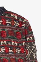 Vintage R.J. Honey Red Roses Floral Sweater (1990s)