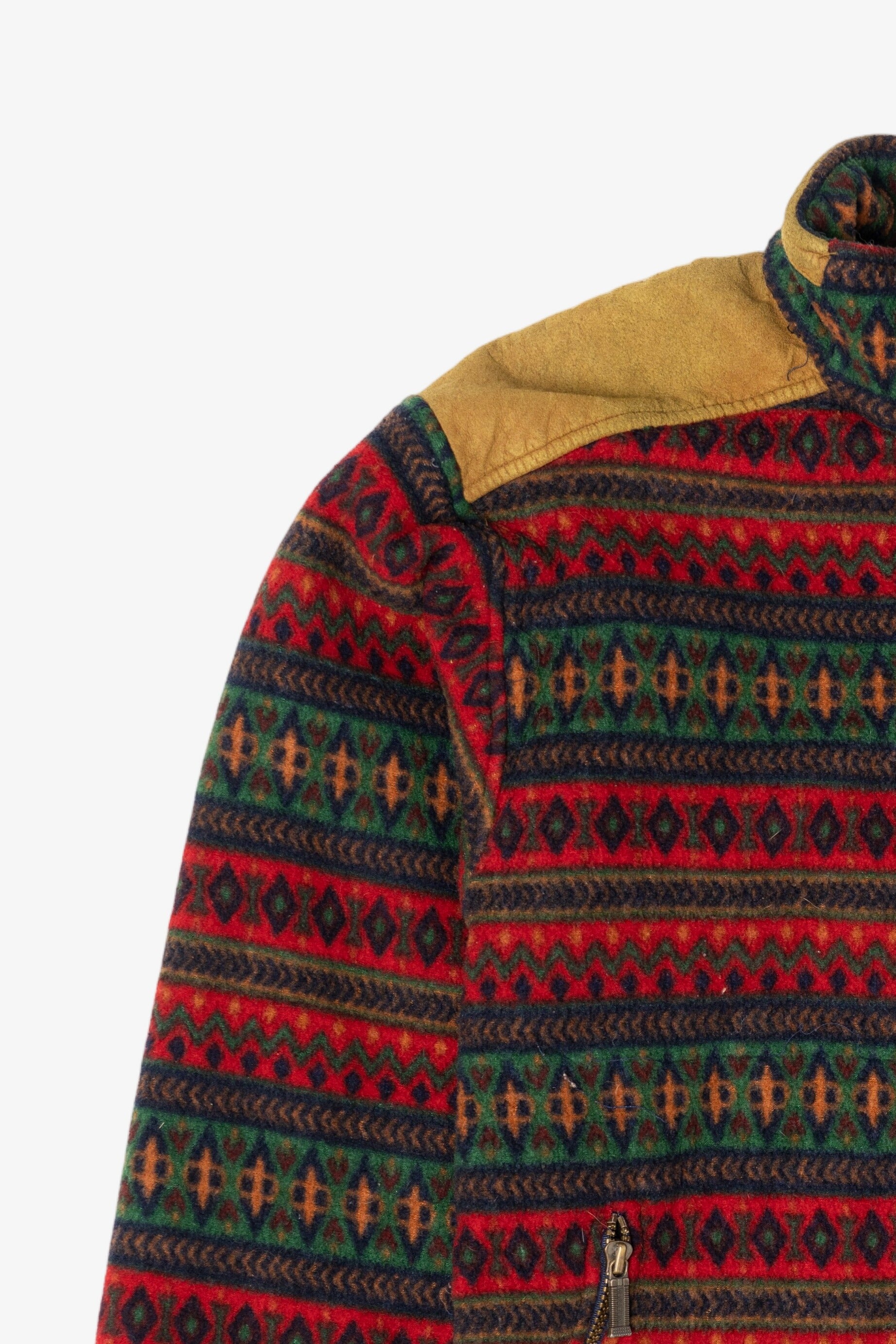 Vintage Red Southwestern Pattern Nordica Fleece Sweater (1990s)