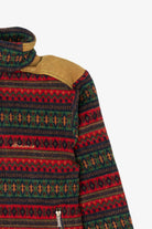 Vintage Red Southwestern Pattern Nordica Fleece Sweater (1990s)