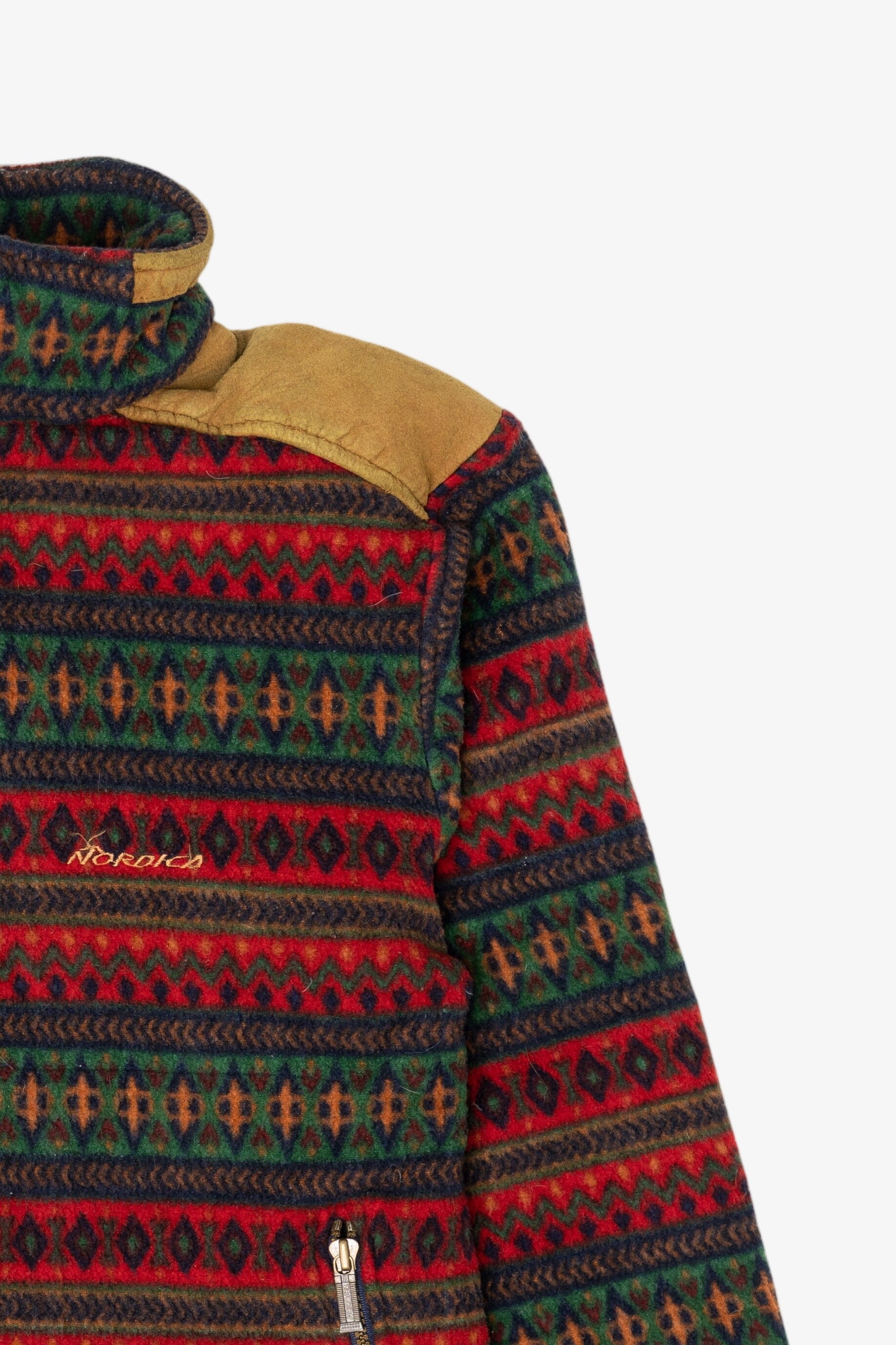 Vintage Red Southwestern Pattern Nordica Fleece Sweater (1990s)