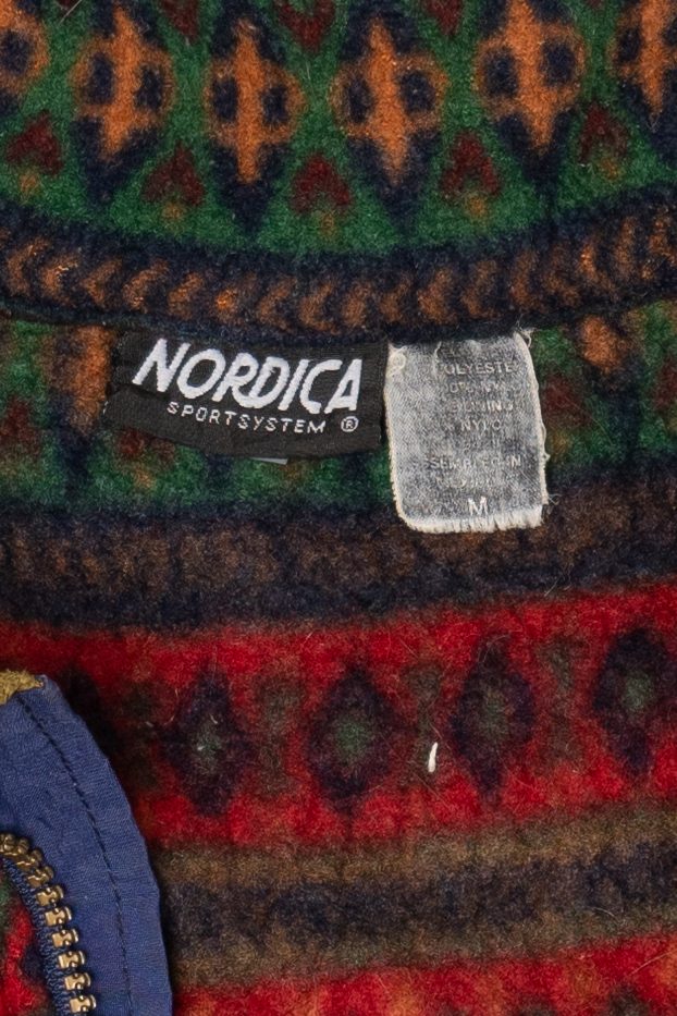 Vintage Red Southwestern Pattern Nordica Fleece Sweater (1990s)