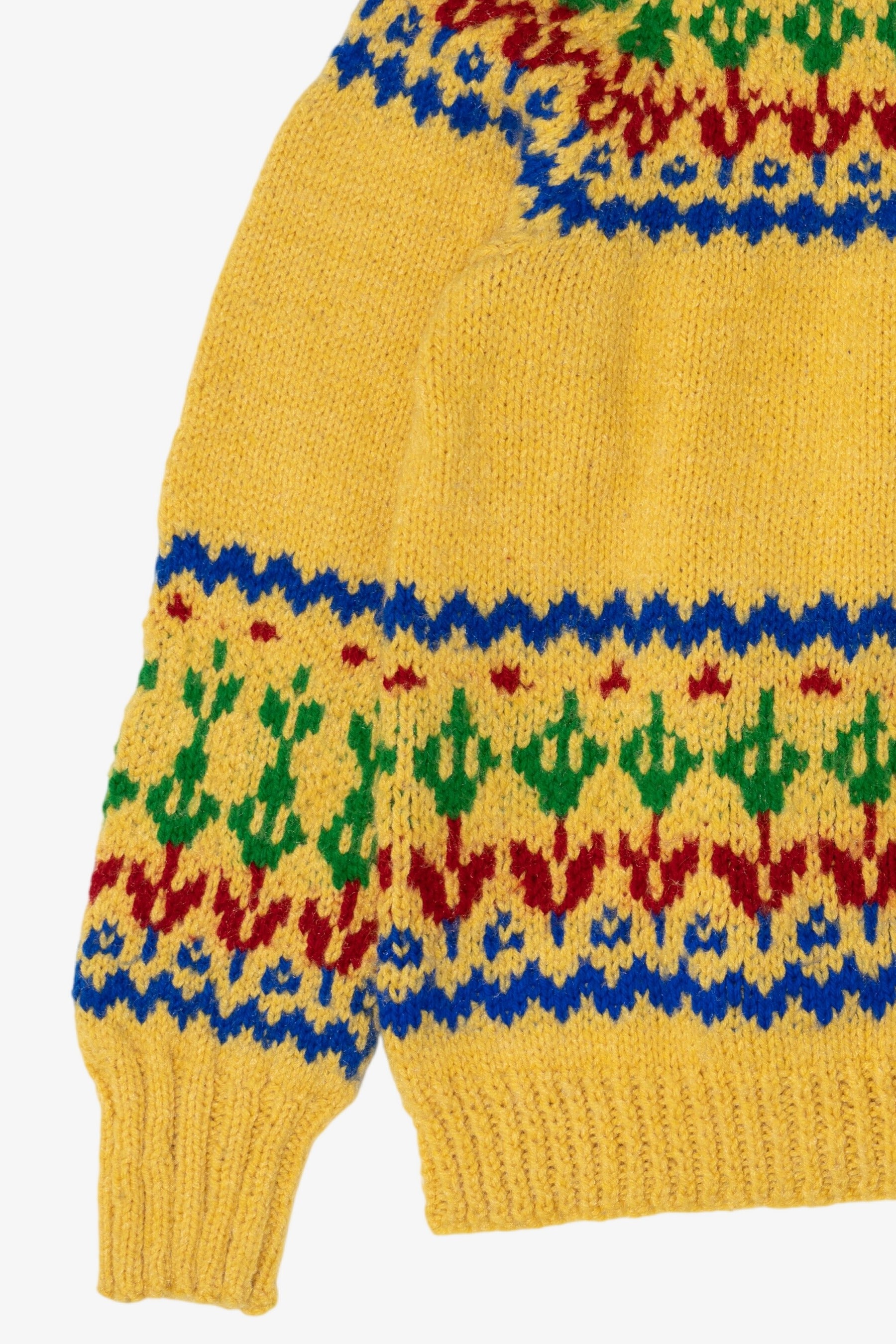 Vintage Yellow Geometric Fair Isle Sweater (1970s)