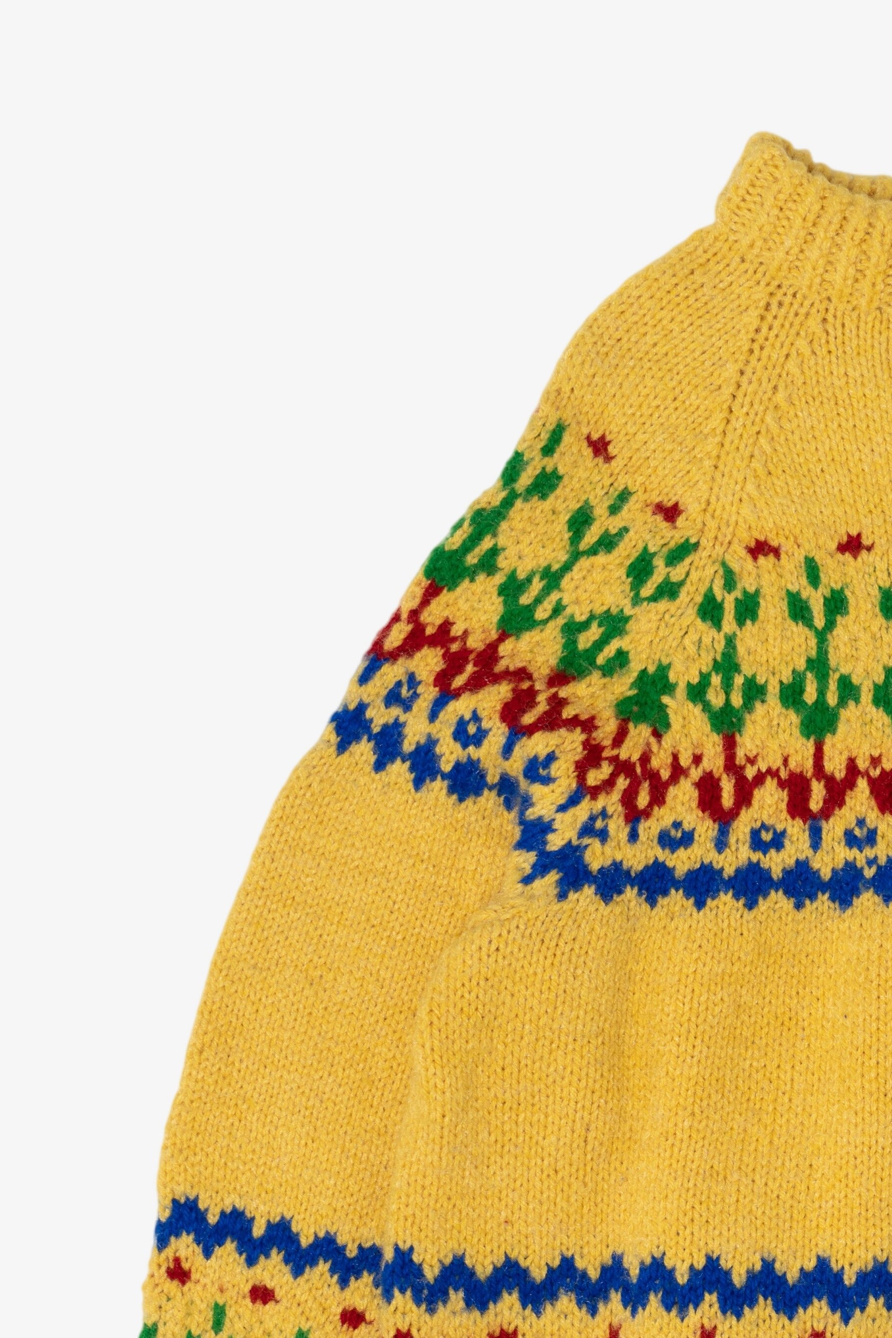 Vintage Yellow Geometric Fair Isle Sweater (1970s)