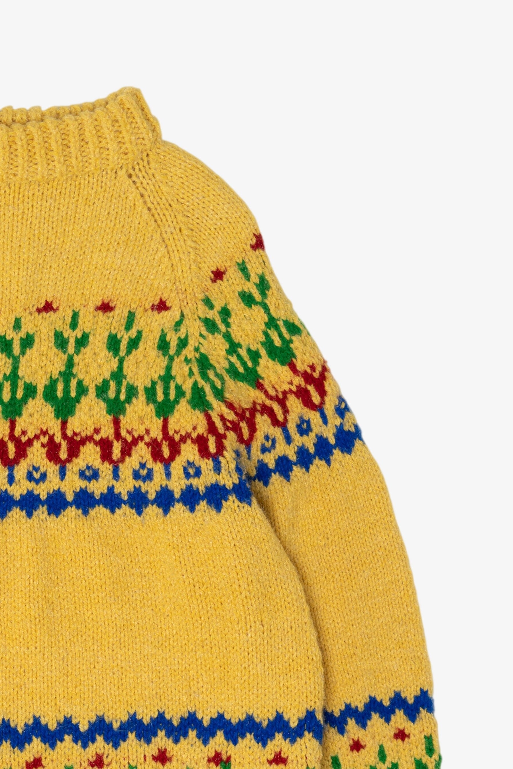 Vintage Yellow Geometric Fair Isle Sweater (1970s)