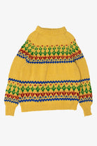 Vintage Yellow Geometric Fair Isle Sweater (1970s)