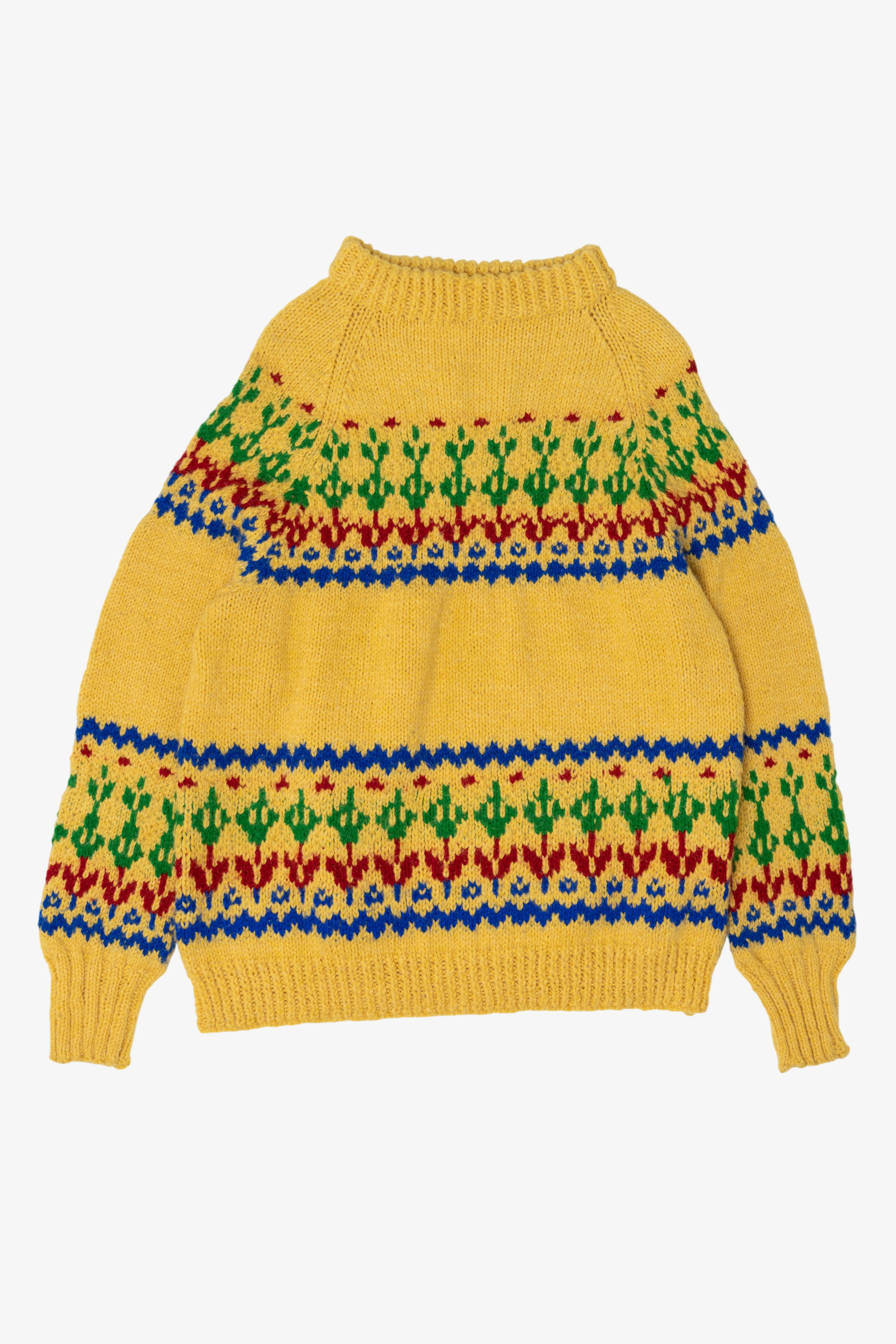 Vintage Yellow Geometric Fair Isle Sweater (1970s)