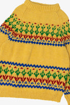 Vintage Yellow Geometric Fair Isle Sweater (1970s)
