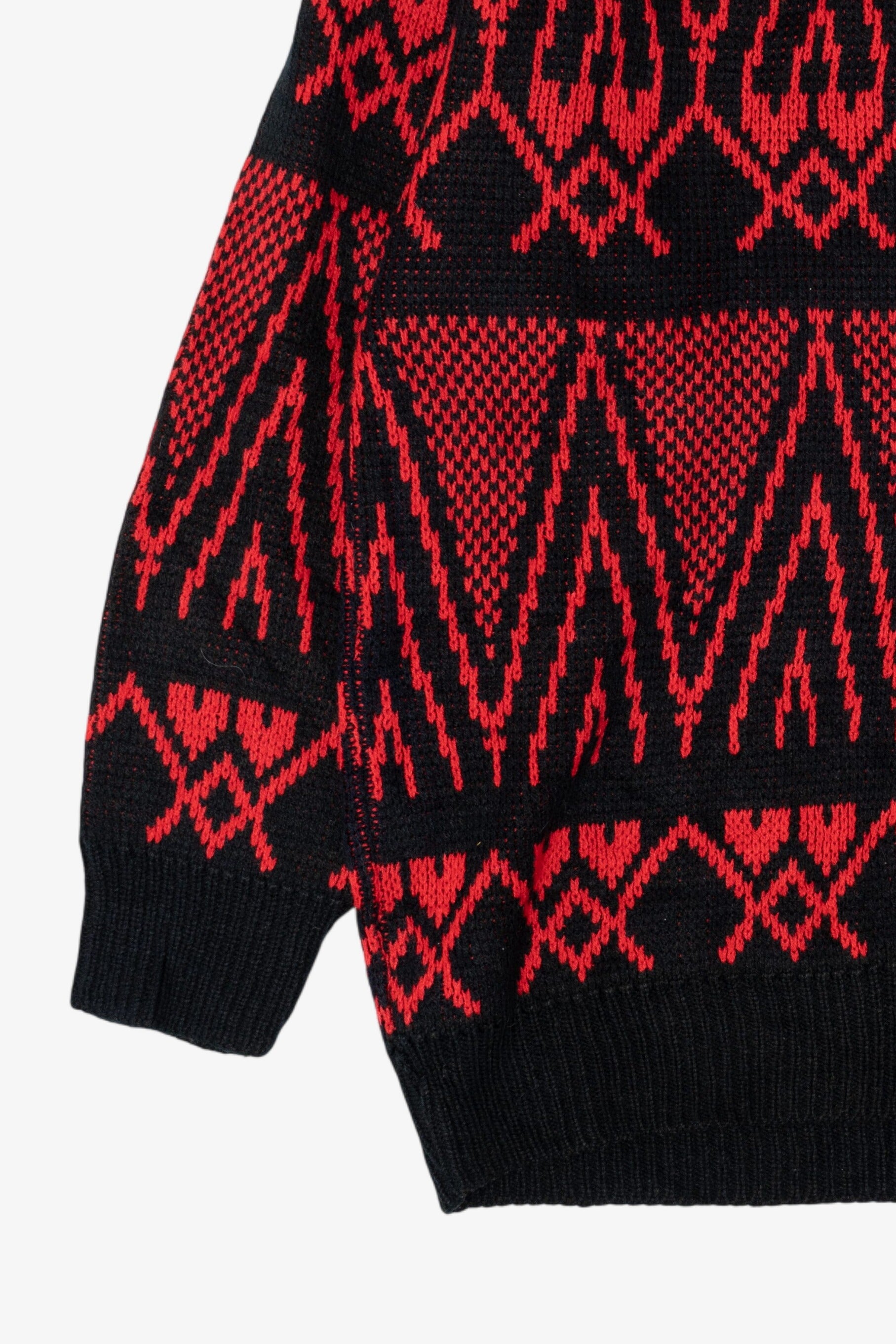 Vintage Red Geometric Gladys Bagley Turtleneck Sweater (1980s)