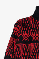 Vintage Red Geometric Gladys Bagley Turtleneck Sweater (1980s)