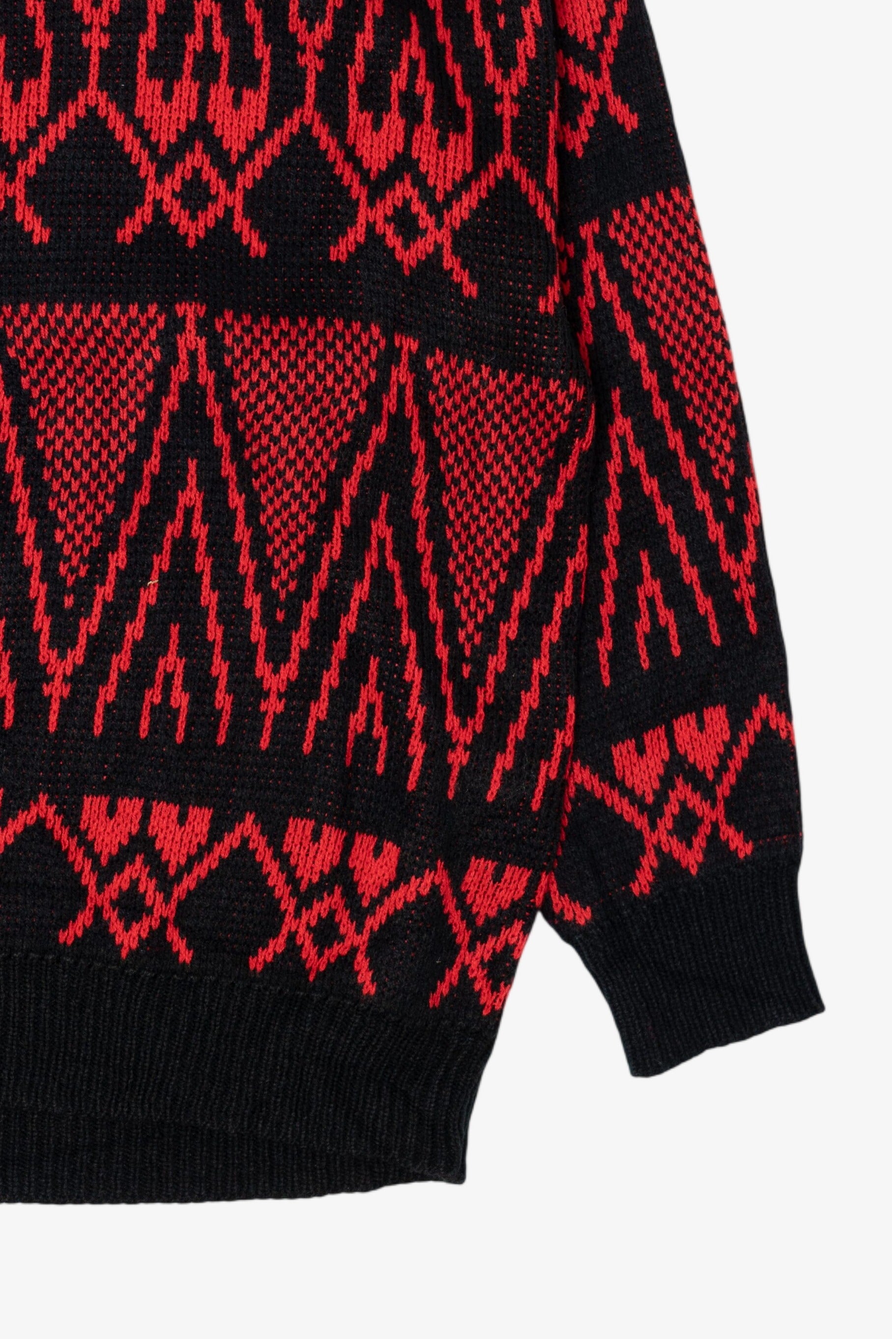 Vintage Red Geometric Gladys Bagley Turtleneck Sweater (1980s)