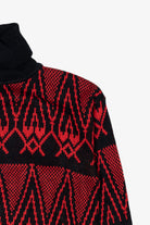 Vintage Red Geometric Gladys Bagley Turtleneck Sweater (1980s)