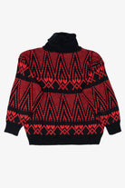 Vintage Red Geometric Gladys Bagley Turtleneck Sweater (1980s)