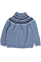 Light Blue Icelandic Wool Fair Isle Sweater 1073