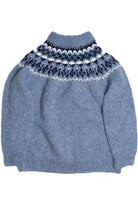 Light Blue Icelandic Wool Fair Isle Sweater 1073