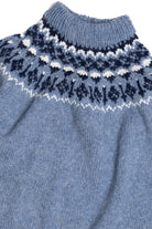 Light Blue Icelandic Wool Fair Isle Sweater 1073