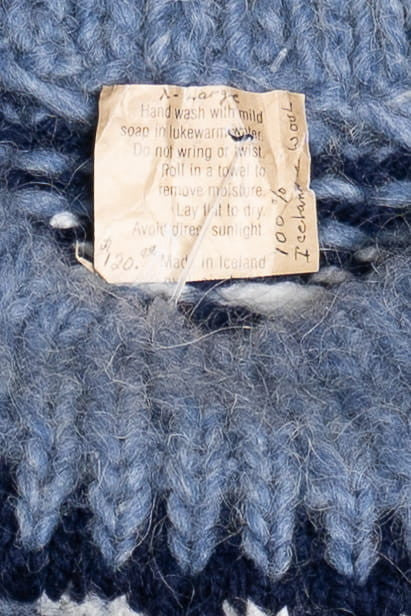 Light Blue Icelandic Wool Fair Isle Sweater 1073