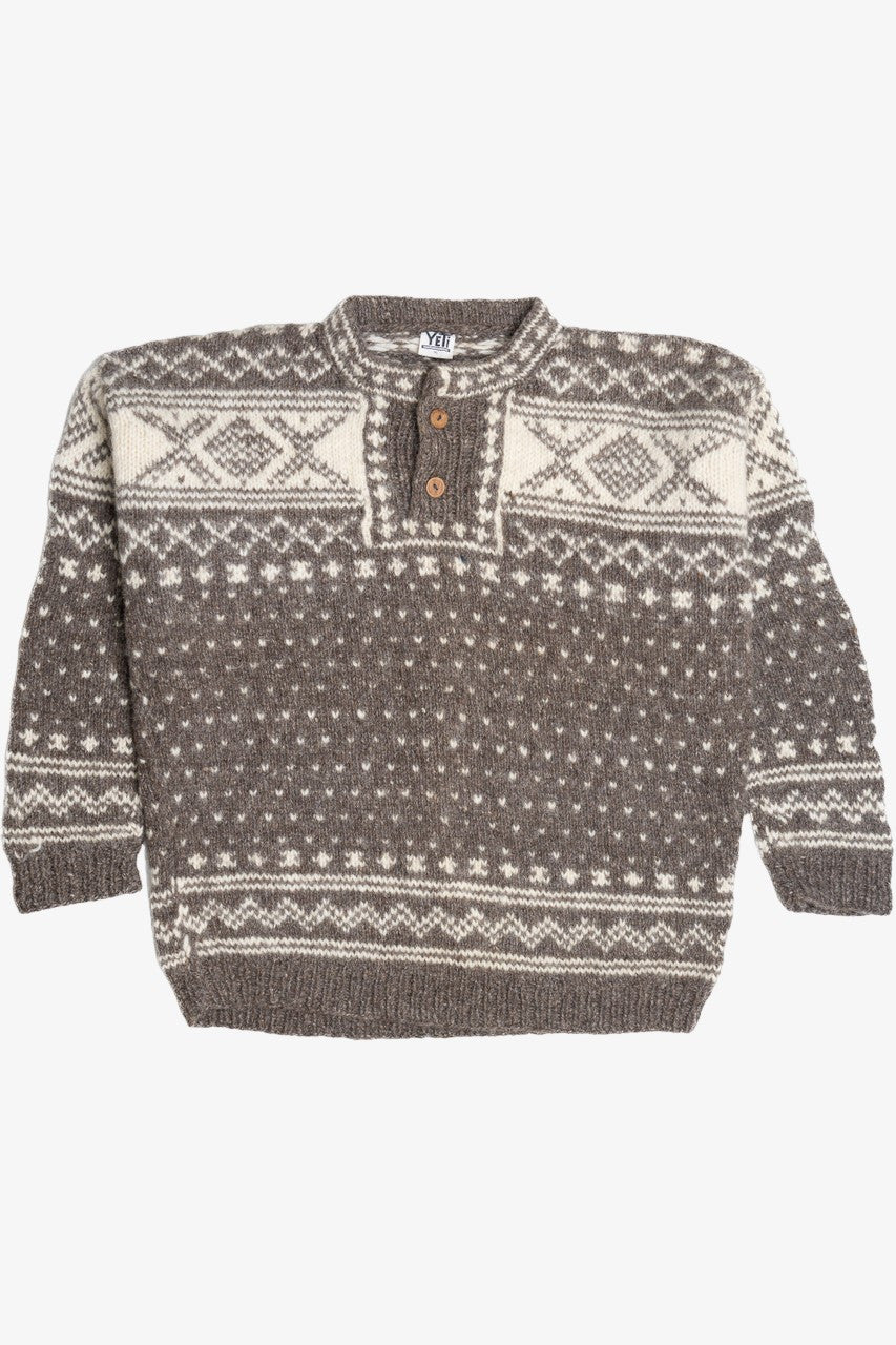 Yeti Wooden Button Fair Isle Sweater