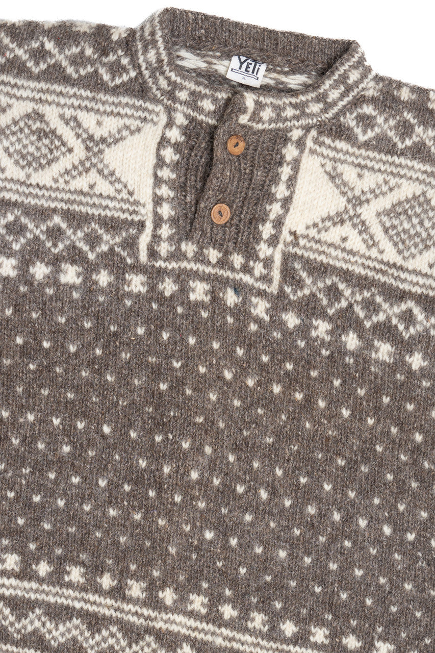 Yeti Wooden Button Fair Isle Sweater