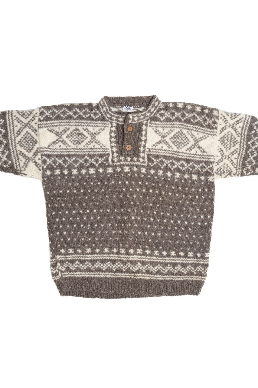 Yeti Wooden Button Fair Isle Sweater