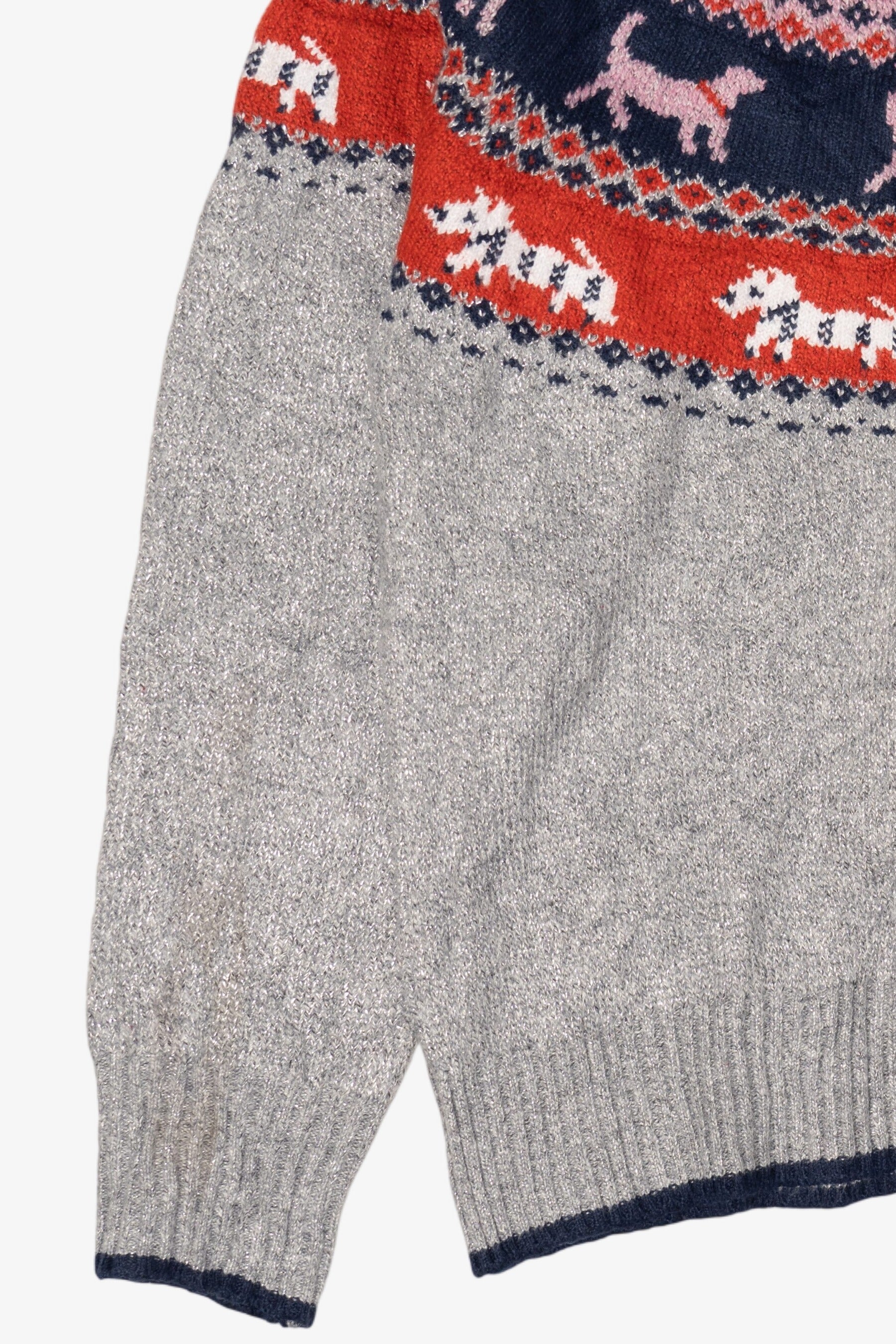 Gray Holiday Time Dogs Fair Isle Sweater (2010s)