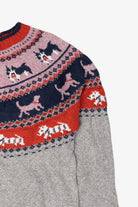Gray Holiday Time Dogs Fair Isle Sweater (2010s)