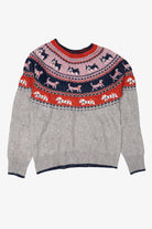 Gray Holiday Time Dogs Fair Isle Sweater (2010s)