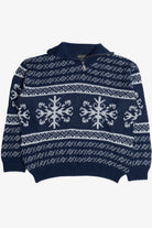 Vintage Barisal Zip Turtleneck Collar Fair Isle Sweater
