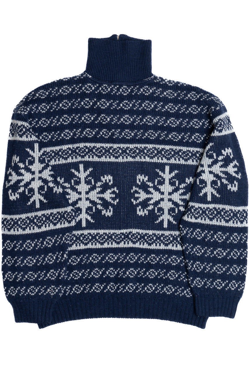 Vintage Barisal Zip Turtleneck Collar Fair Isle Sweater