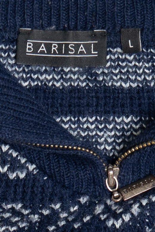 Vintage Barisal Zip Turtleneck Collar Fair Isle Sweater