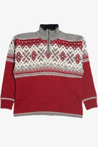 Vintage Norsk Wear Quarter Zip Fair Isle Sweater