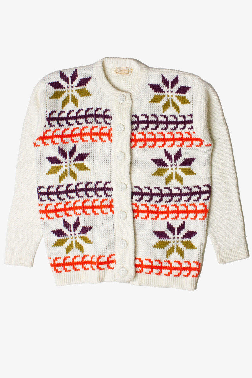 Vintage Carol Brent Fair Isle Cardigan Sweater