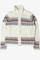 Vintage Robert Klein Zip Up Turtleneck Fair Isle Sweater