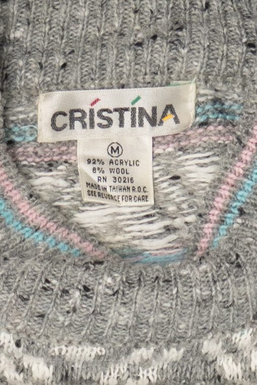 Vintage Cristina Pastel Fair Isle Sweater (1980s)