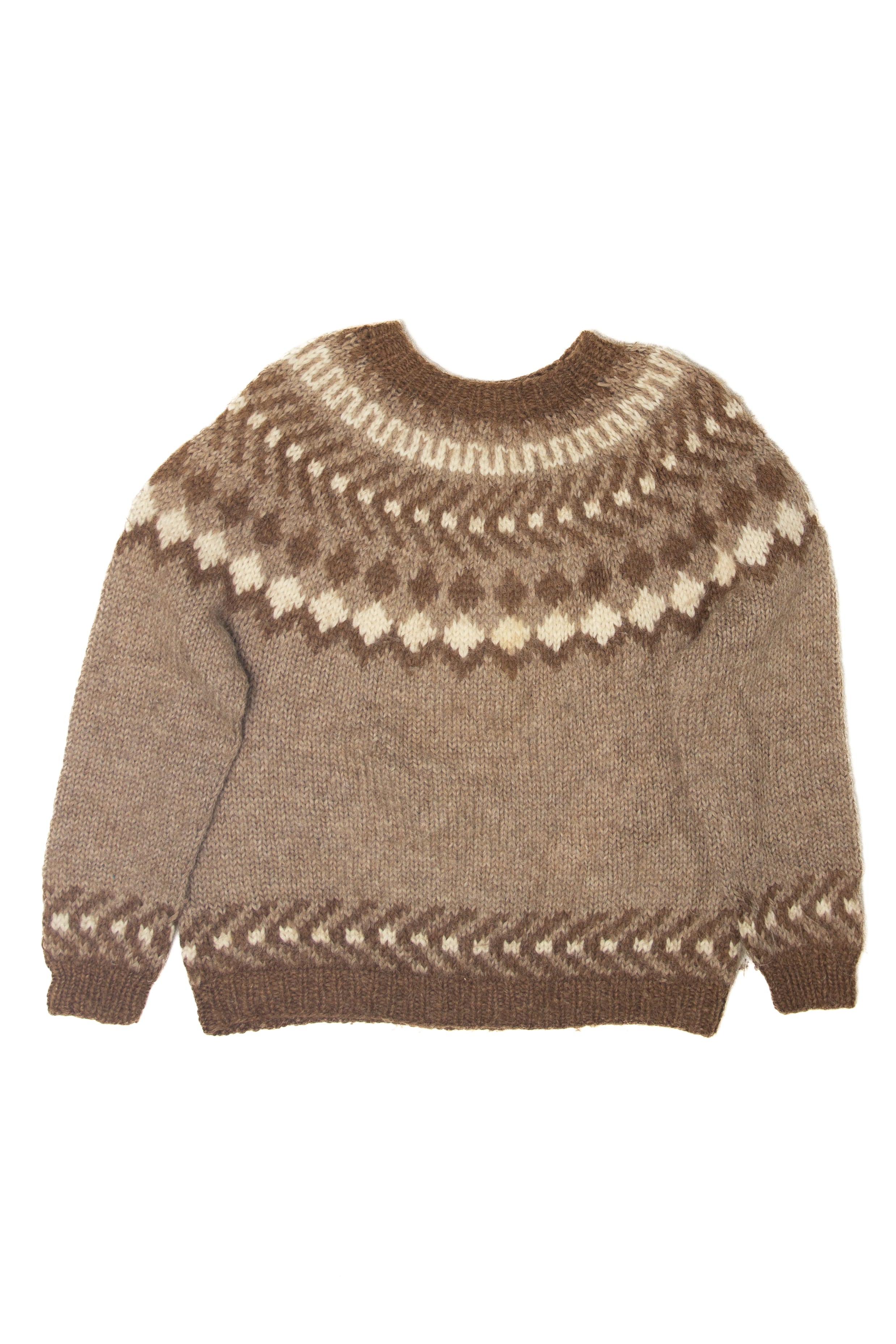 Vintage Brown Fair Isle Sweater (1990s)