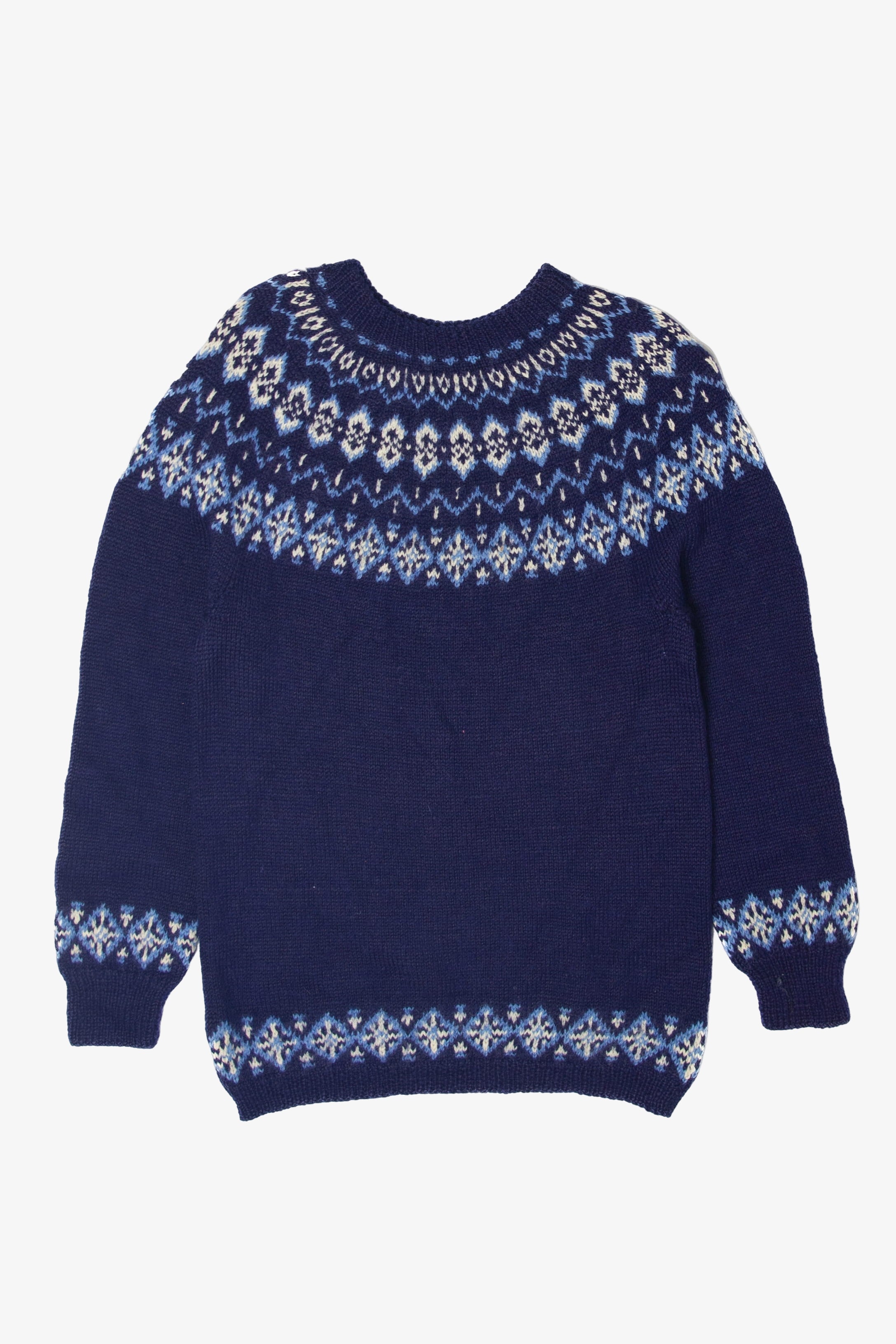 Vintage Blue Fair Isle Sweater (1990s)