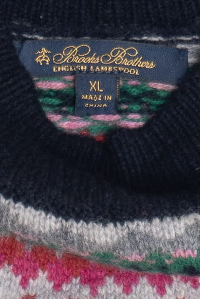 Brooks Brothers Dark Navy Fair Isle Sweater (2010s)
