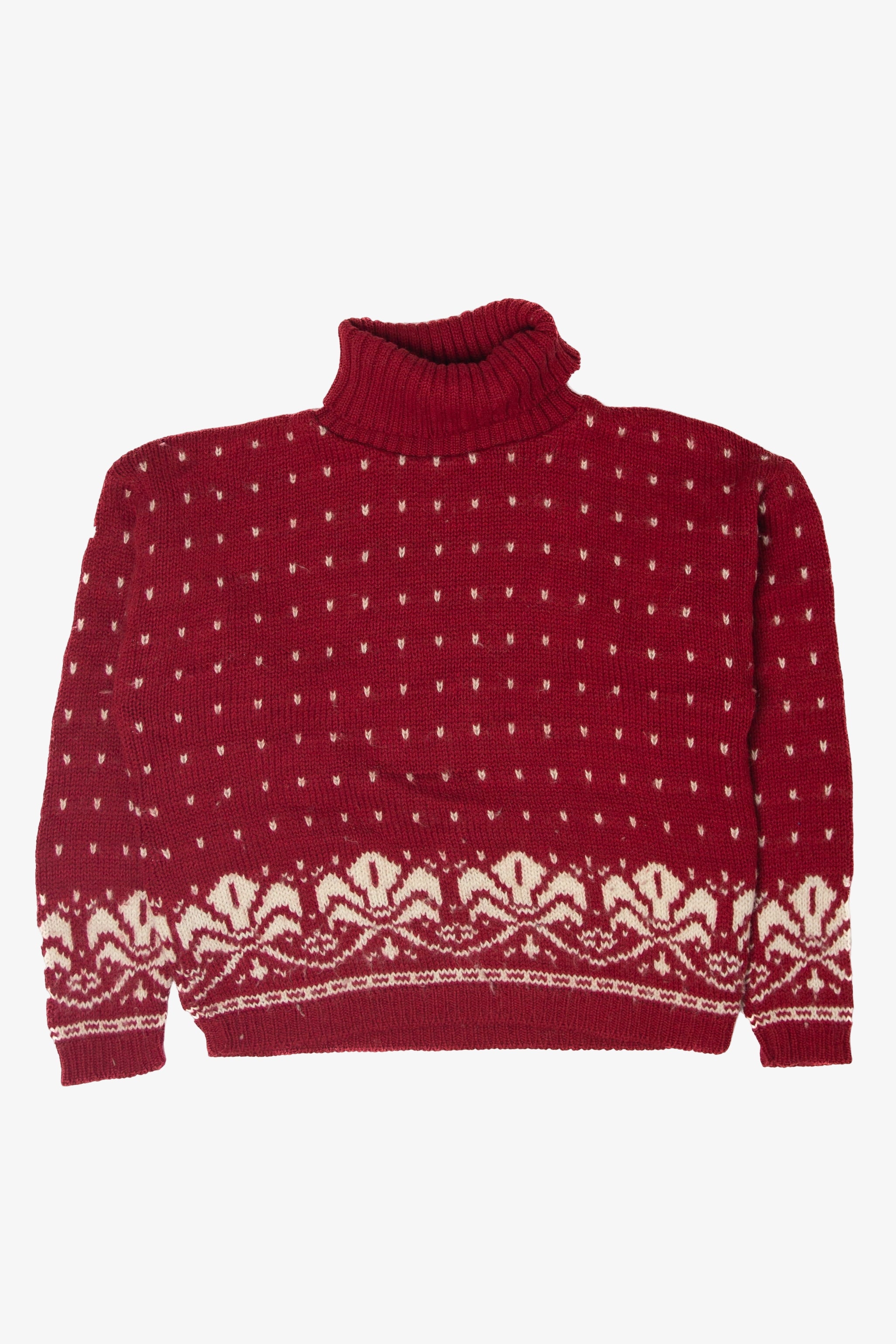 Vintage Merrimac Valley New England Turtle Neck Fair Isle Sweater (1990s)